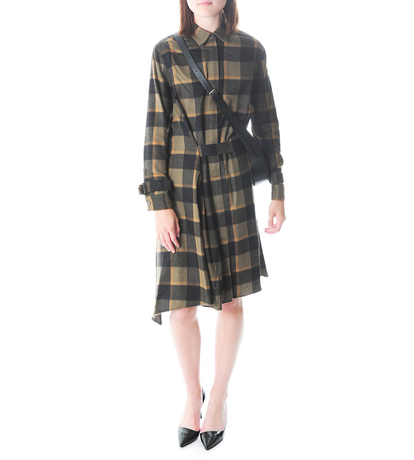 3.1 Phillip Lim Asymmetrical Plaid Dress w Shirt Collar 3.1 Phillip Lim Asymmetrical Plaid Dress w Shirt Collar