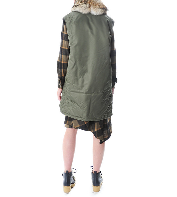 Flight Vest w Detachable Fur Stole Flight Vest w Detachable Fur Stole