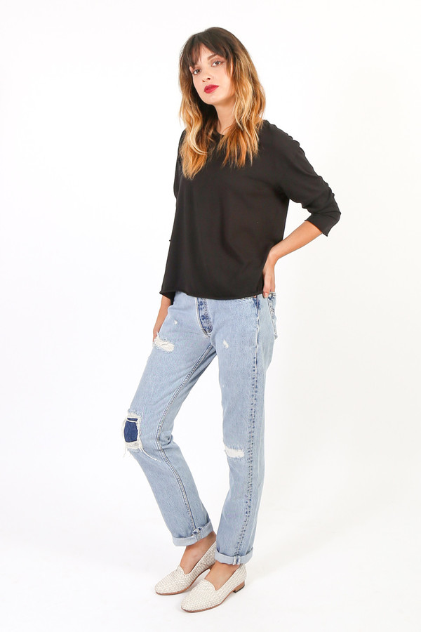 Black Crane Back Seem Long Sleeve Black Crane Back Seem Long Sleeve