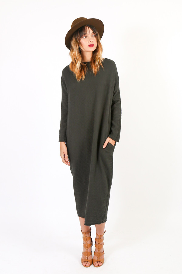 Black Crane Quilt Long Dress Black Crane Quilt Long Dress