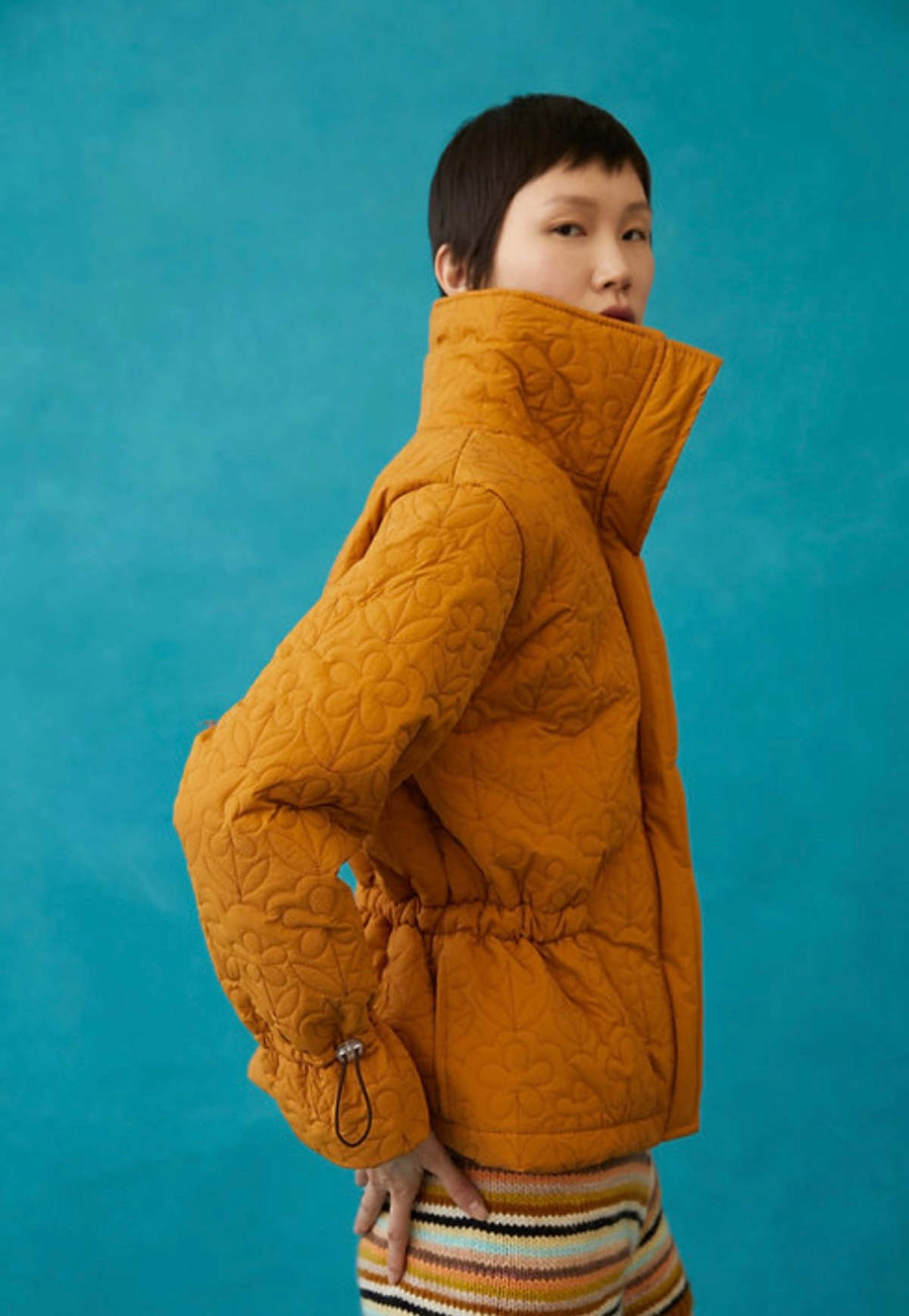 Tach Clothing Kika Floral Quilted Jacket Tan Garmentory