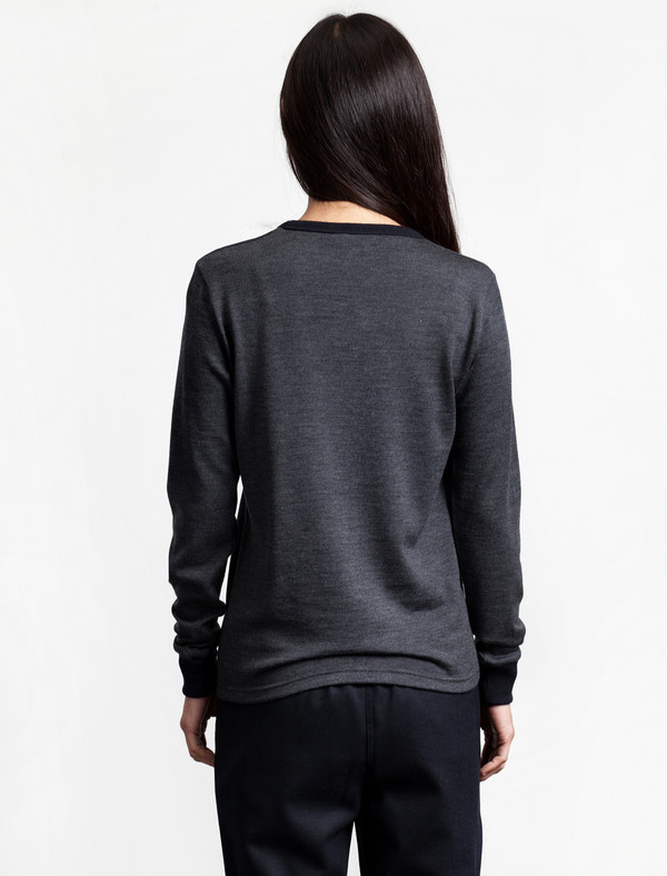 Sunspel Long Sleeve Jumper Charcoal Sunspel Long Sleeve Jumper Charcoal
