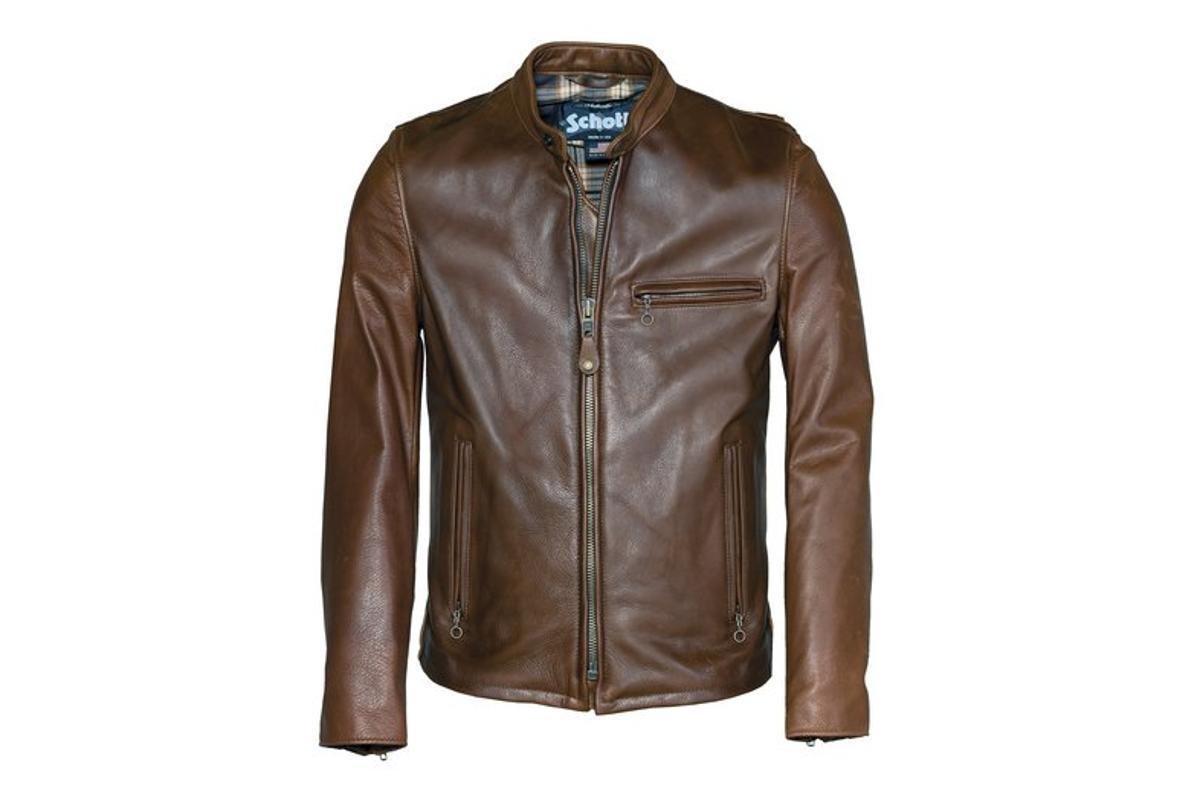 Schott Waxed Natural Pebbled Cowhide 