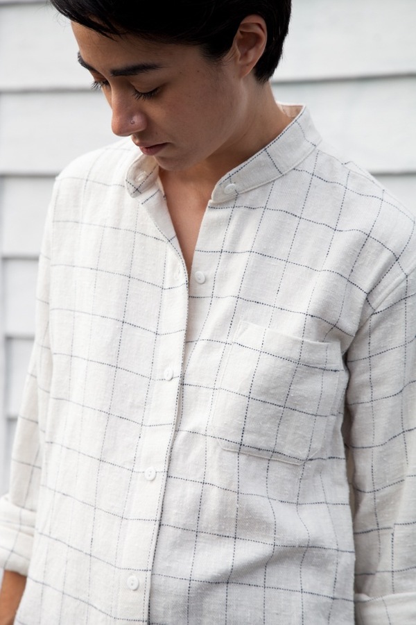 Jesse Kamm Classic Button Down | ivory windowpane Jesse Kamm Classic Button Down | ivory windowpane