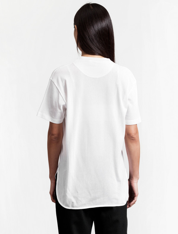 Sunspel Short Sleeve Crewneck Mesh Tee White Sunspel Short Sleeve Crewneck Mesh Tee White
