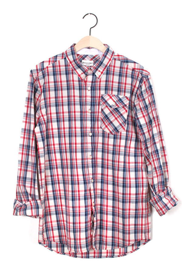 Men's Thomas White Plaid Button Up Men's Thomas White Plaid Button Up