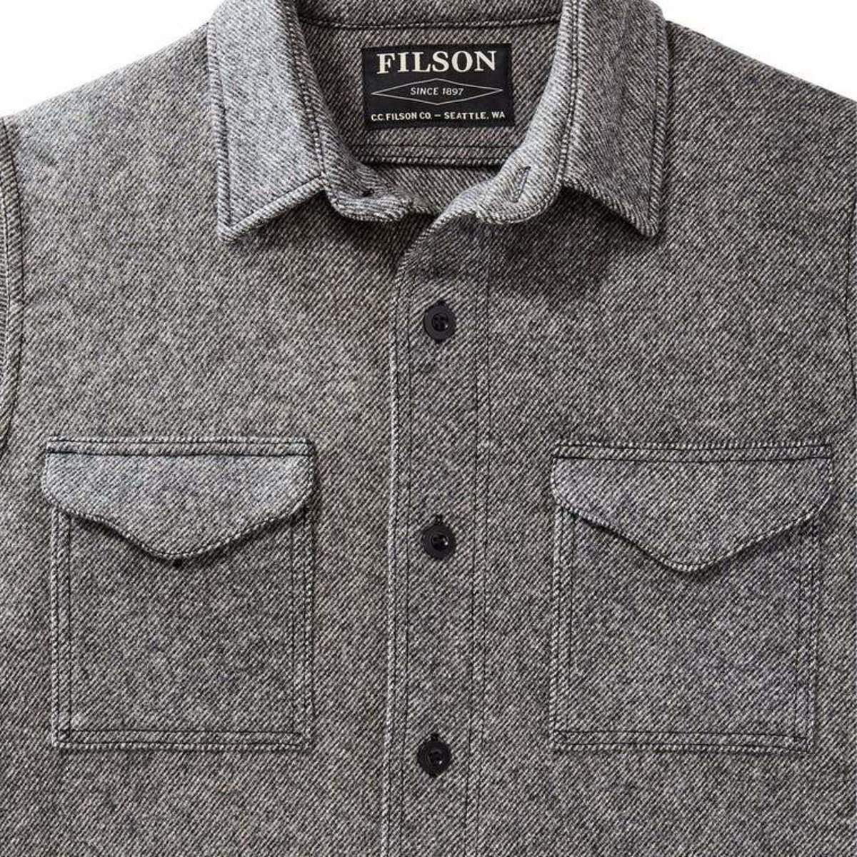 Filson Wool Twill Jac Shirt Grey Garmentory