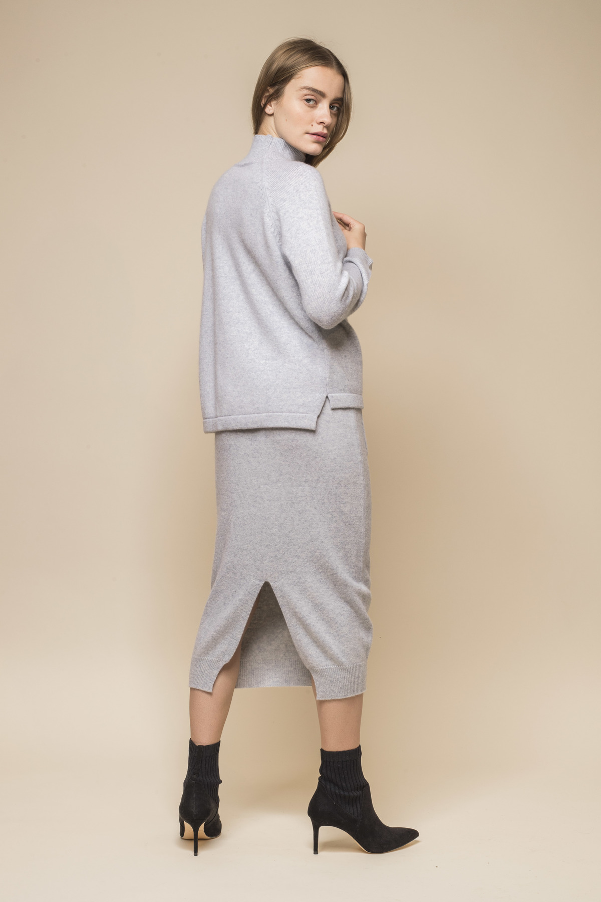 Cashmere Midi Pencil Skirt set 